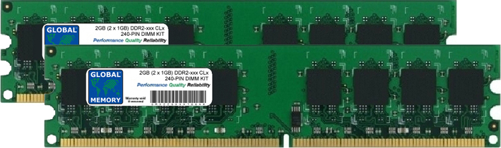 2GB (2 x 1GB) DDR2 400/533/667/800MHz 240-PIN DIMM MEMORY RAM KIT FOR ADVENT DESKTOPS